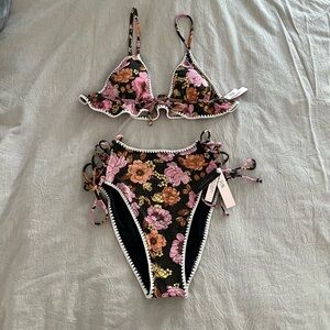 Victoria's Secret Pink and Black Floral Bikini